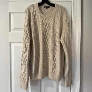 J. Crew Beige Fisherman Cable Knit Sweater XL